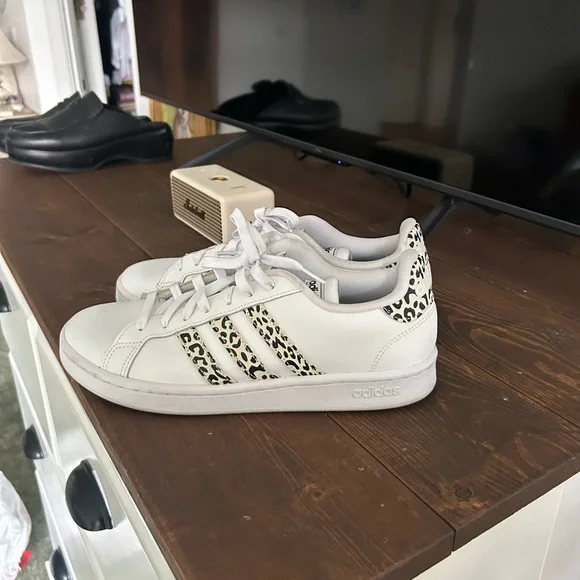Adidas White Sneakers with Animal Print - Picture 1 of 6